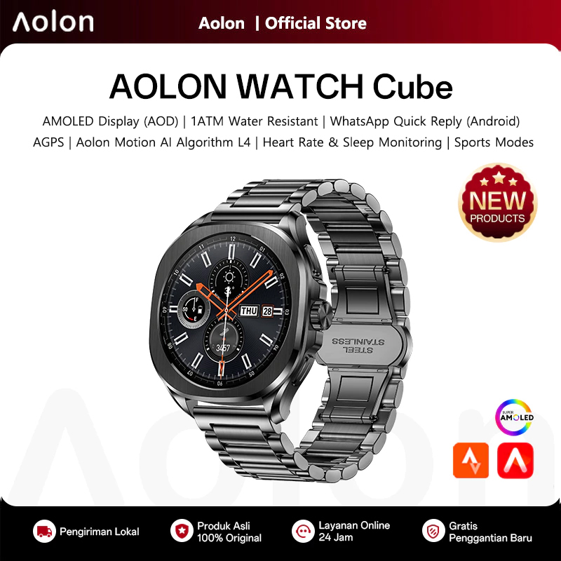 Montre connectée Aolon Cube av - Android Smartwatch Accessories avis et prix